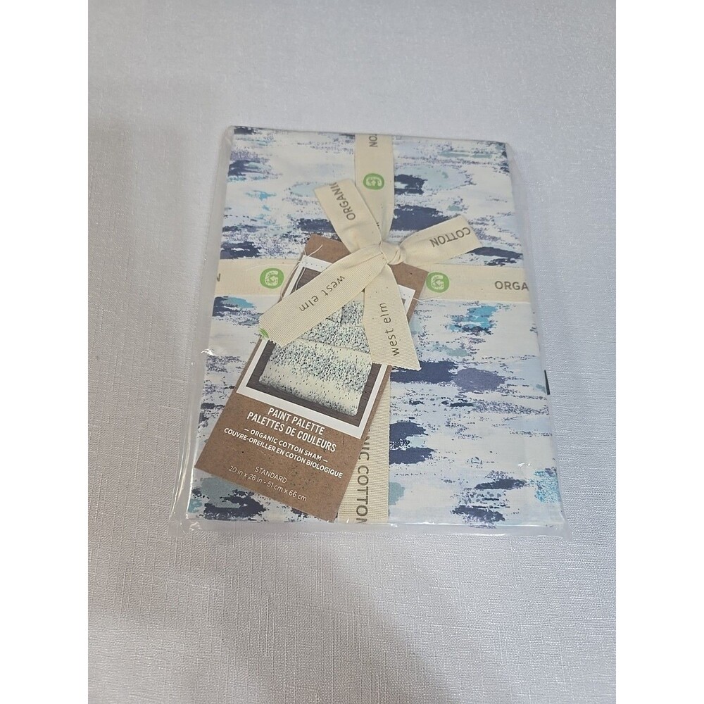 1 West Elm Paint Palette standard sham Organic Cotton New With Tags